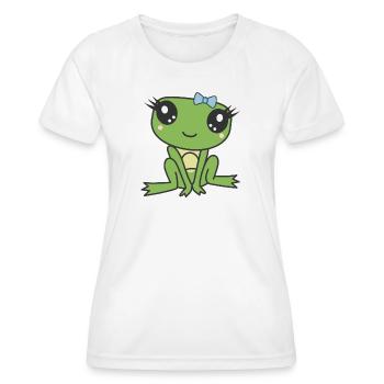 Kawaii Cute Miss Frog - Women's Functional T-Shirt - white - Front - AI Model Female 172 dark (172cm)
