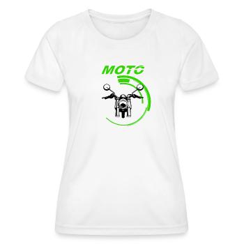 Moto - T-shirt sport Femme - blanc - Devant - AI Model Female 172 dark (172cm)