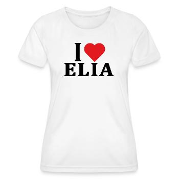 t-shirt J’aime Elijah idée cadeau t-shirt - T-shirt sport Femme - blanc - Devant - AI Model Female 172 dark (172cm)