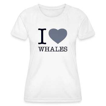 I LOVE WHALES - Frauen Funktions-T-Shirt - Weiß - Vorne - AI Model Female 172 dark (172cm)