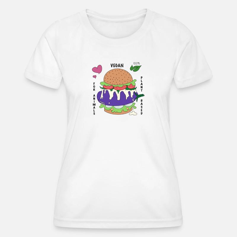 Vegan Burger Poster - Women's Functional T-Shirt - white