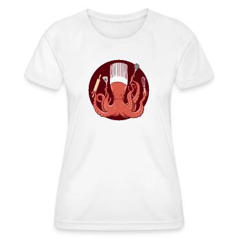 Poulpe Chef de Cuisine - T-shirt sport Femme - blanc - Devant - AI Model Female 172 dark (172cm)