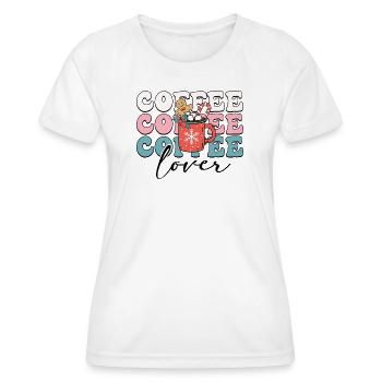 Kaffeeliebhaber - Frauen Funktions-T-Shirt - Weiß - Vorne - AI Model Female 172 dark (172cm)