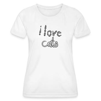 I LOVE CATS - Women's Functional T-Shirt - white - Front - AI Model Female 172 dark (172cm)