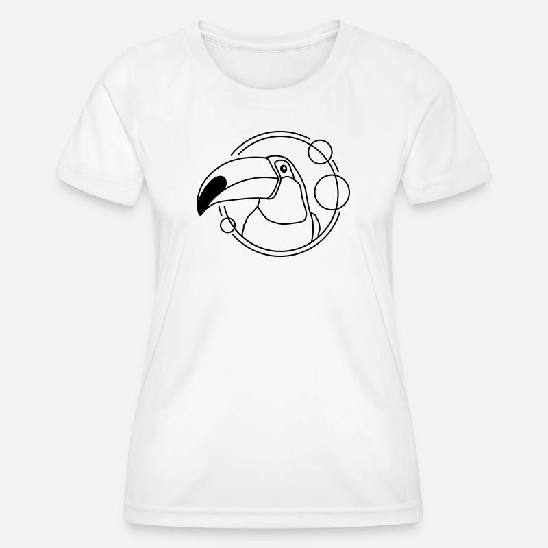 Toucan in geometric design - Women's Functional T-Shirt - white