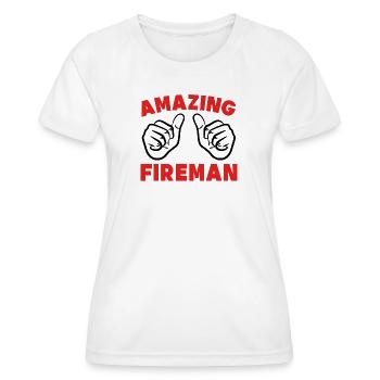 Berufsfeuerwehr Brandschutz Feuerwehr Statement - Frauen Funktions-T-Shirt - Weiß - Vorne - AI Model Female 172 dark (172cm)