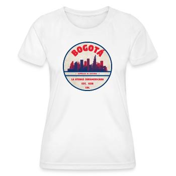 Emblème rétro de Bogotá Skyline - T-shirt sport Femme - blanc - Devant - AI Model Female 172 dark (172cm)