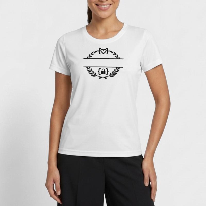 Code avec cœur et code avec cadenas couronne de laurier m T-shirt sport Femme