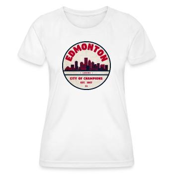 Edmonton Vintage : Ville des Champions - T-shirt sport Femme - blanc - Devant - AI Model Female 172 dark (172cm)