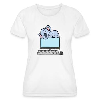 Koala Computer Nerd Programmierer Geschenk - Frauen Funktions-T-Shirt - Weiß - Vorne - AI Model Female 172 dark (172cm)