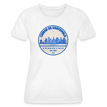 Guatemala Stadt Skyline Stempel - Frauen Funktions-T-Shirt - Weiß - Vorne - AI Model Female 172 dark (172cm)