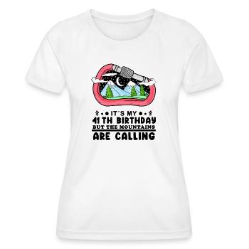 41. Geburtstag Berge 41 Jahre alt Vater - Frauen Funktions-T-Shirt - Weiß - Vorne - AI Model Female 172 dark (172cm)
