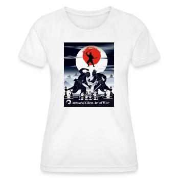 Jeu de combat d’échecs samouraï Samouraï Art of War - T-shirt sport Femme - blanc - Devant - AI Model Female 172 dark (172cm)