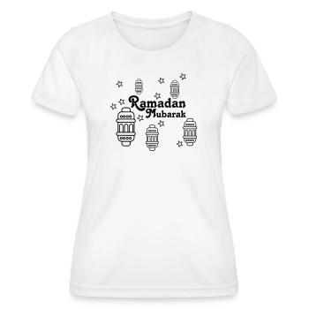 Ramadan Moubarak lumières, astérisques - T-shirt sport Femme - blanc - Devant - AI Model Female 172 dark (172cm)