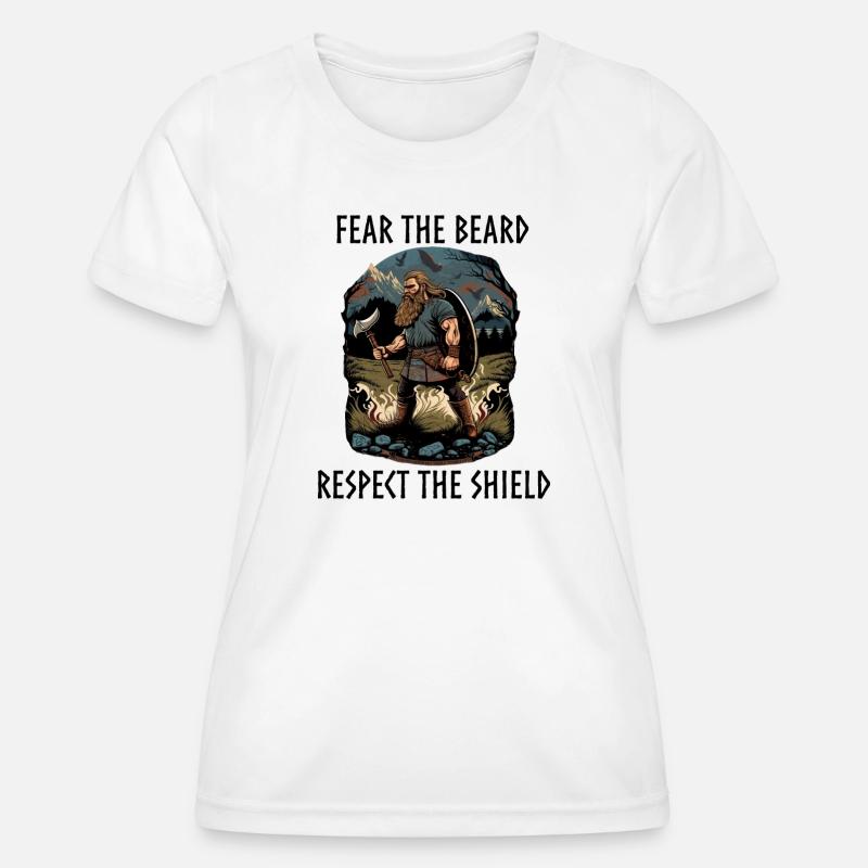 Viking with axe and shield - Women's Functional T-Shirt - white