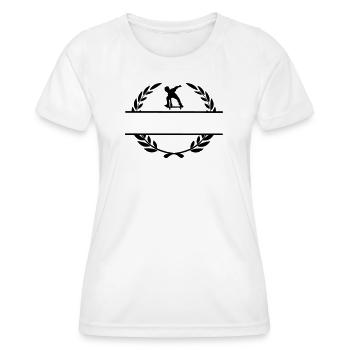 Skateborder Monogramm im Lorbeerkranz - Frauen Funktions-T-Shirt - Weiß - Vorne - AI Model Female 172 dark (172cm)