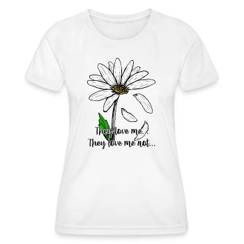 Daisy on Black: Bold White Petals - Women's Functional T-Shirt - white - Front - AI Model Female 172 dark (172cm)