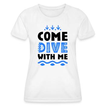 Drôles de dictons pour les plongeurs - T-shirt sport Femme - blanc - Devant - AI Model Female 172 dark (172cm)