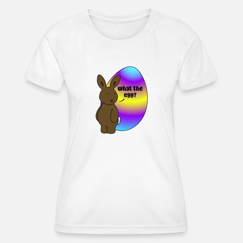 Happy Easter - Easter Bunny with Easter Egg - Women's Functional T-Shirt - white