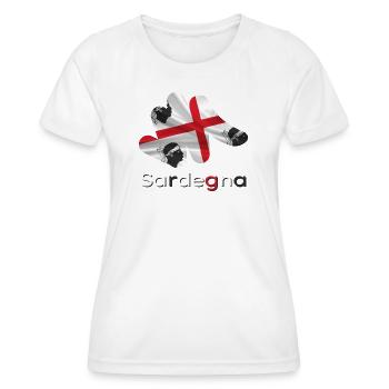 Flagge Sardinien - Frauen Funktions-T-Shirt - Weiß - Vorne - AI Model Female 172 dark (172cm)