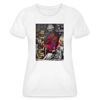 Urban Graffiti Skull Butterfly - Women's Functional T-Shirt - white - Front - AI Model Female 172 dark (172cm)
