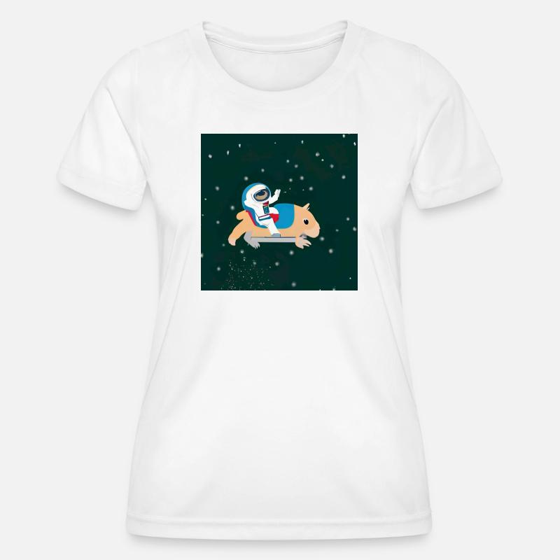 Astronaut on a space capybara - Women's Functional T-Shirt - white