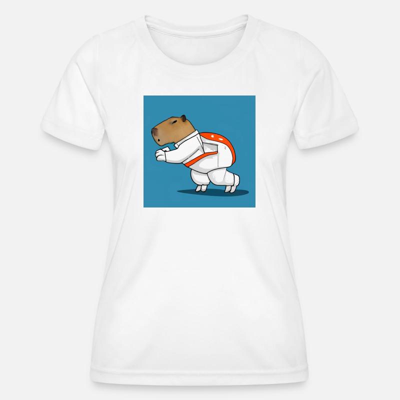 Capybara astronaut - Women's Functional T-Shirt - white
