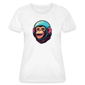 Singe de l’espace - T-shirt sport Femme - blanc - Devant - AI Model Female 172 dark (172cm)