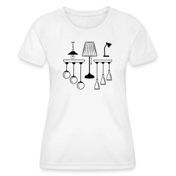 Collection of lamps and lighting - Women's Functional T-Shirt - white - Front - AI Model Female 172 dark (172cm)