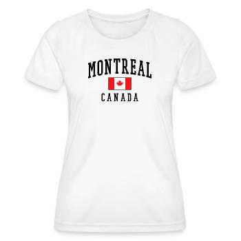 Montréal, Canada, Design avec motif de feuille d’érable - T-shirt sport Femme - blanc - Devant - AI Model Female 172 dark (172cm)