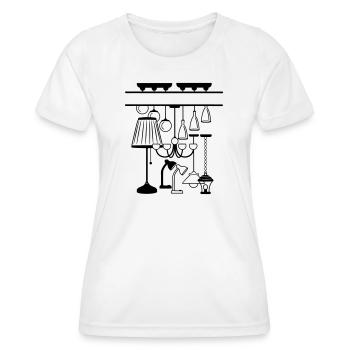 Logo for home or mood lighting shop - Women's Functional T-Shirt - white - Front - AI Model Female 172 dark (172cm)