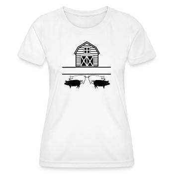 pig farming logo - Women's Functional T-Shirt - white - Front - AI Model Female 172 dark (172cm)