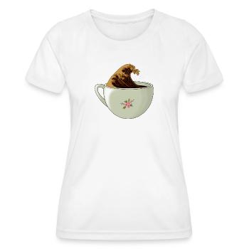 La grande vague de caféine - T-shirt sport Femme - blanc - Devant - AI Model Female 172 dark (172cm)