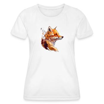 Polygon Fox Design, Pretty Fox - T-shirt sport Femme - blanc - Devant - AI Model Female 172 dark (172cm)