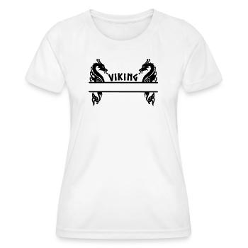 Wikinger zwei Drachen Banner - Frauen Funktions-T-Shirt - Weiß - Vorne - AI Model Female 172 dark (172cm)