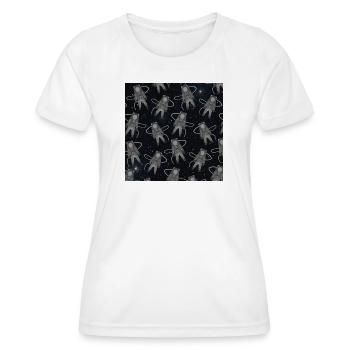 weltall, Astronauten muster, motive kinderzimmer - Frauen Funktions-T-Shirt - Weiß - Vorne - AI Model Female 172 dark (172cm)