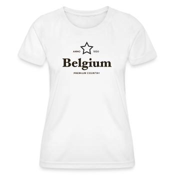 belgium PREMIUM COUNTRY - Women's Functional T-Shirt - white - Front - AI Model Female 172 dark (172cm)