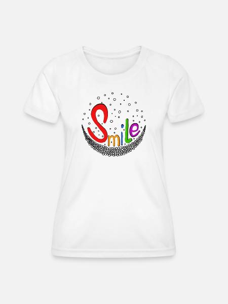Smile bunt - Frauen Funktions-T-Shirt - Weiß