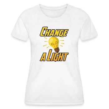 Change a Light - Frauen Funktions-T-Shirt - Weiß - Vorne - AI Model Female 172 dark (172cm)
