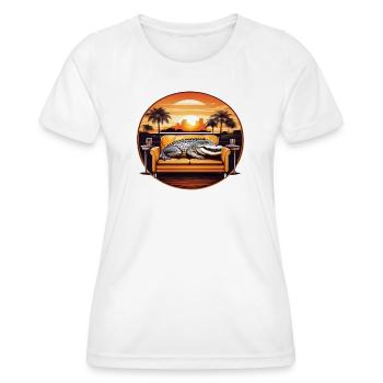 Alligator on sofa - Women's Functional T-Shirt - white - Front - AI Model Female 172 dark (172cm)