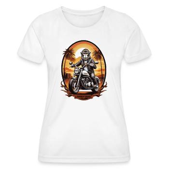 Affe auf Motorrad - Frauen Funktions-T-Shirt - Weiß - Vorne - AI Model Female 172 dark (172cm)