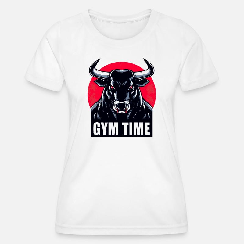 Gym Time - Taurus Strength - Women's Functional T-Shirt - white