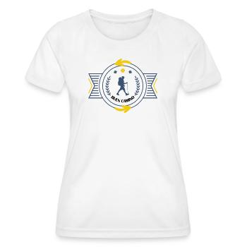 Santiago de Compostela Vintage-Abzeichen - Frauen Funktions-T-Shirt - Weiß - Vorne - AI Model Female 172 dark (172cm)