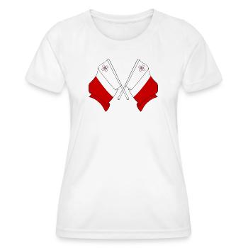 Zwei Flaggen Malta - Frauen Funktions-T-Shirt - Weiß - Vorne - AI Model Female 172 dark (172cm)