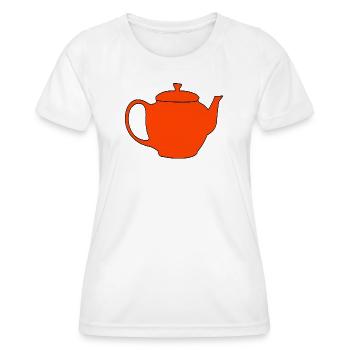 Teekanne Tee Kanne Frühstück Genuss Getränk - Frauen Funktions-T-Shirt - Weiß - Vorne - AI Model Female 172 dark (172cm)