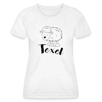 Texel Schaf - Frauen Funktions-T-Shirt - Weiß - Vorne - AI Model Female 172 dark (172cm)