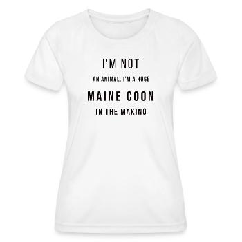 I'm not an animal - Huge Maine Coon - T-shirt sport Femme - blanc - Devant - AI Model Female 172 dark (172cm)