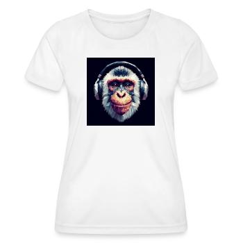 Monkey with headphones - Women's Functional T-Shirt - white - Front - AI Model Female 172 dark (172cm)