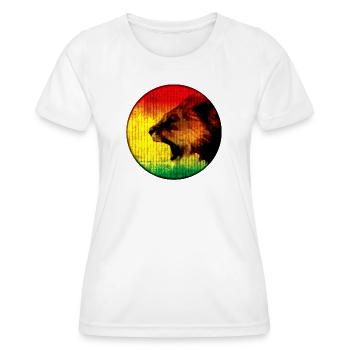 African Lion with Rasta Colors - Women's Functional T-Shirt - white - Front - AI Model Female 172 dark (172cm)
