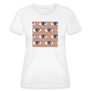 Eyes lined up - Women's Functional T-Shirt - white - Front - AI Model Female 172 dark (172cm)